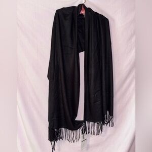 Chic Black Fringe Scarf for Women